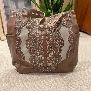 Isabella Fiore Leather Appliqué Tote